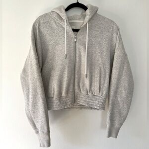 Abercrombie Soft A&F Hoodie Full-Zip Light Grey - Women’s Size Medium